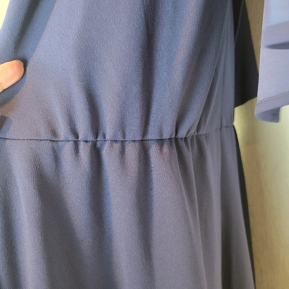 NWT Connected Apparel Women's Plus Capelet Wide Leg Jumpsuit in Navy - Picture 9 of 11